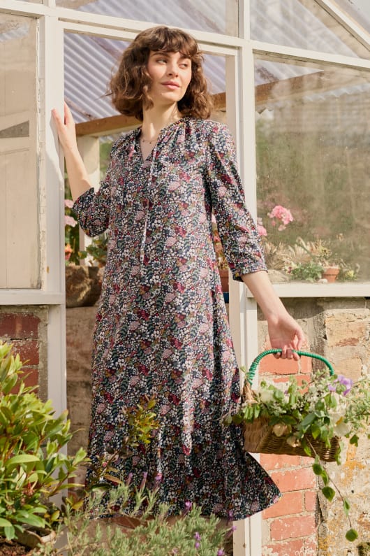 Southern Sun Denim Midi Dress Model Image