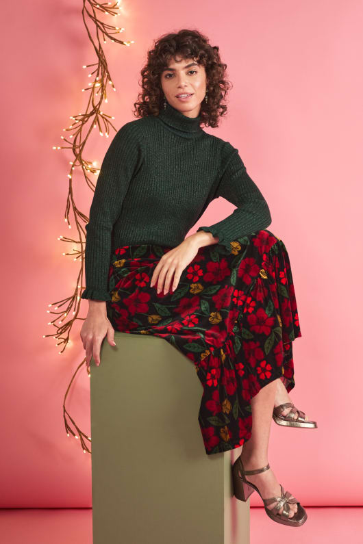 Glass Stem Sparkly Roll Neck Jumper Seasalt Cornwall