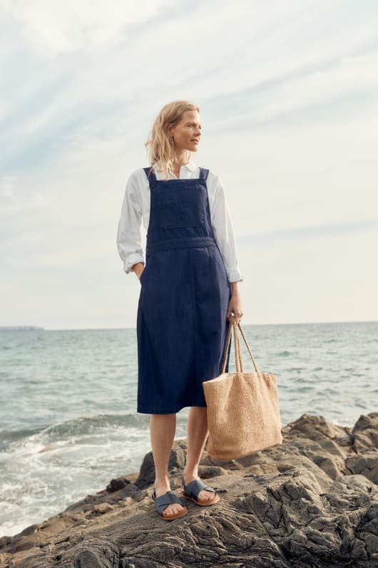 Cherrick Organic Cotton Denim Pinafore Dress Seasalt Cornwall