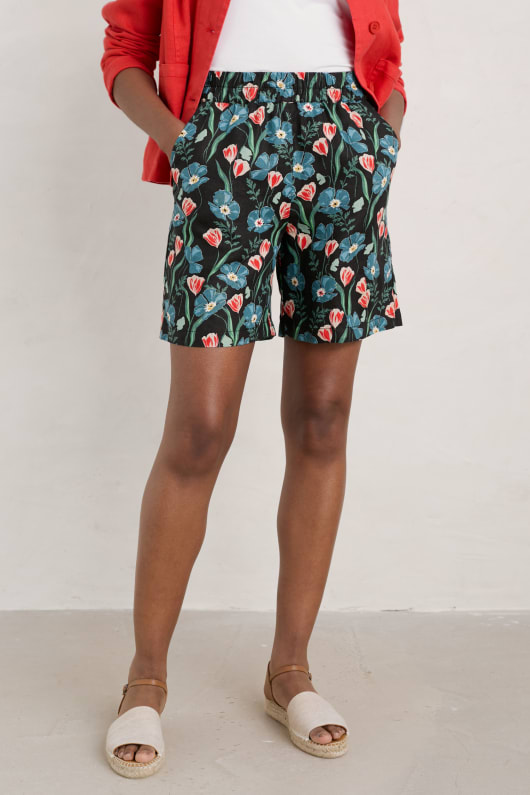 Aviso Printed Linen Shorts Image