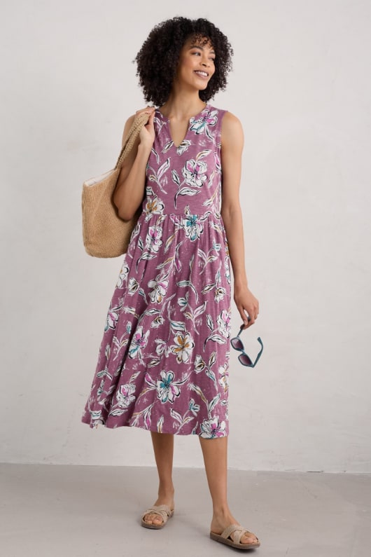 Sleeveless jersey midi dress cheap
