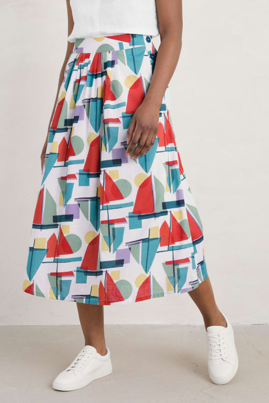 Cliff Road A-line Midi Skirt Model Image