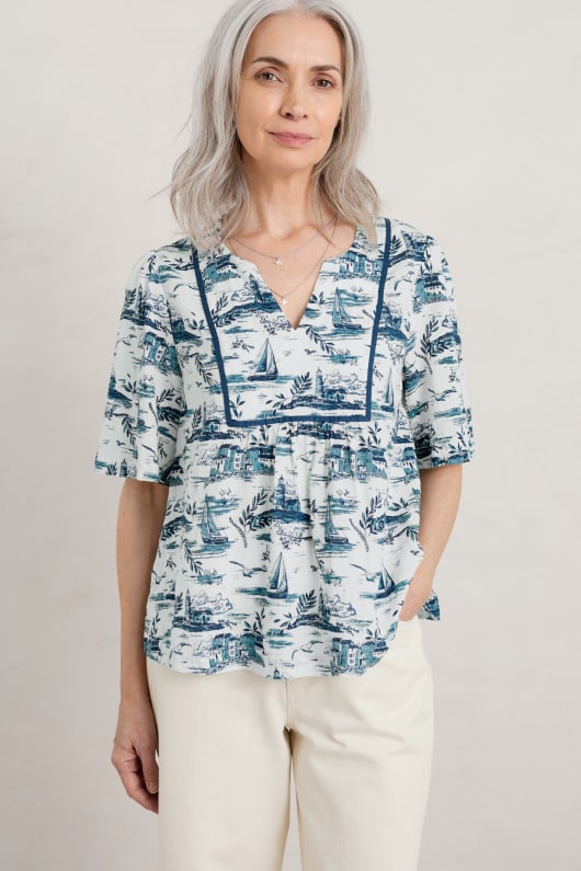 Treasury Short Sleeve Blouse Model Image