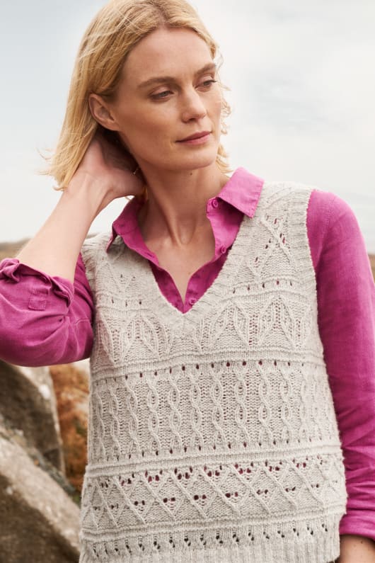 Feock Merino Blend V-Neck Knitted Vest Image