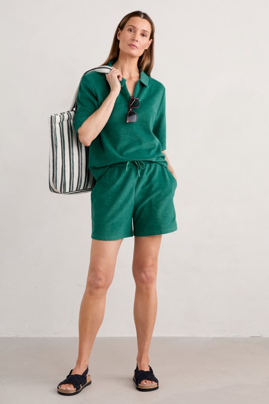 Skua Terry Towelling Shorts (GOTS) Model Image