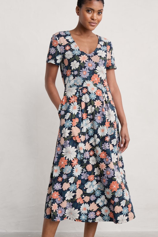 Helena Jersey Midi Dress Organic Cotton Seasalt Cornwall