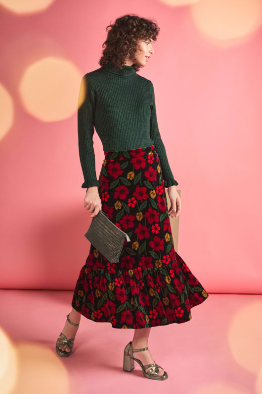 Maxi skirt velvet top