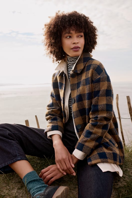 Checked wool jacket shop