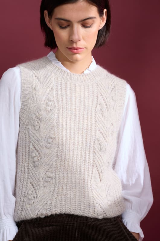 Sand Thistle Mohair-Blend Vest Model Image