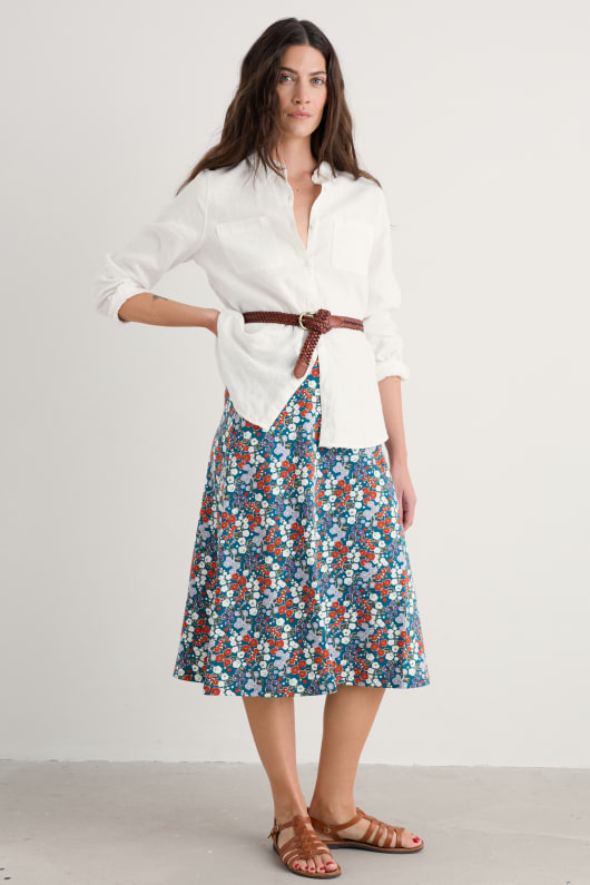 Rose A-Line Calf Length Skirt Model Image