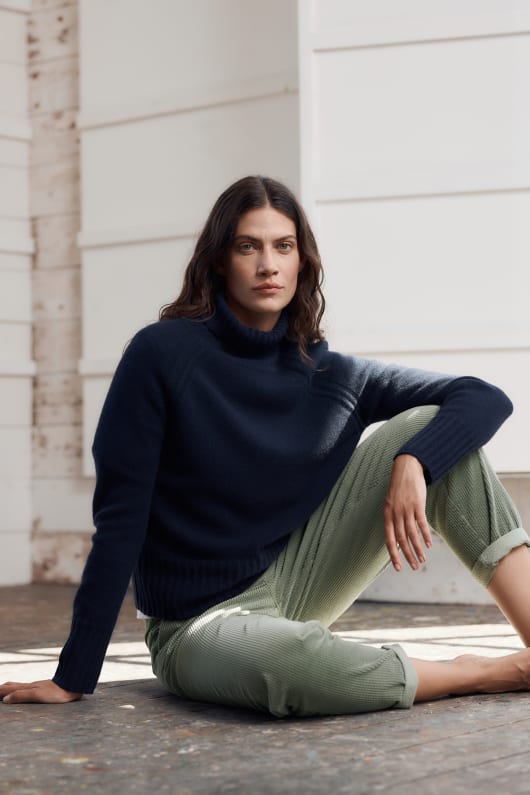 Basset Cove Jumper Made With Merino Wool Model Image