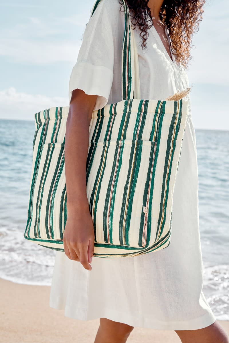 Striped tote bags sale