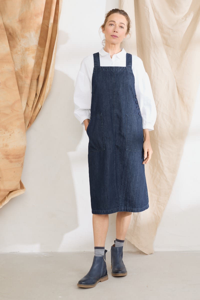 Barrepta Cove Denim Pinafore Dress Seasalt Cornwall
