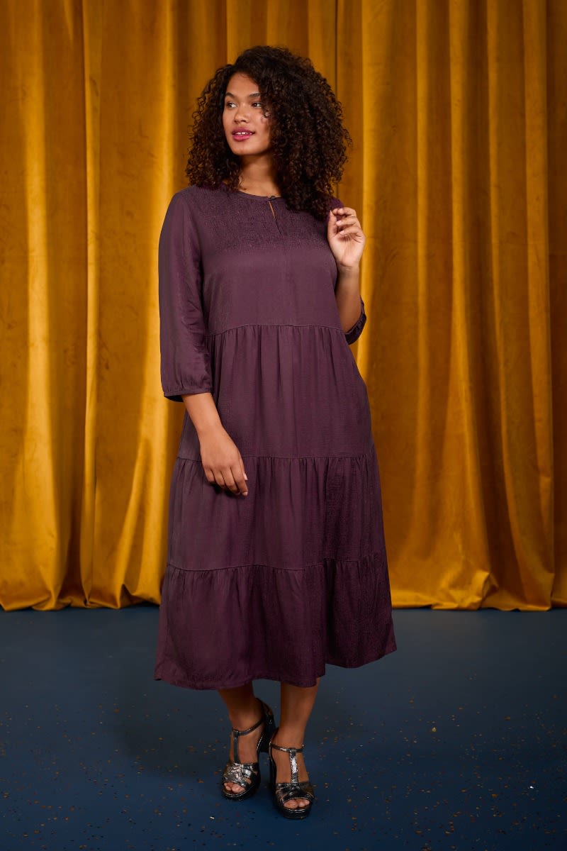 Autumn Wreath Tiered Midi Dress Seasalt Cornwall