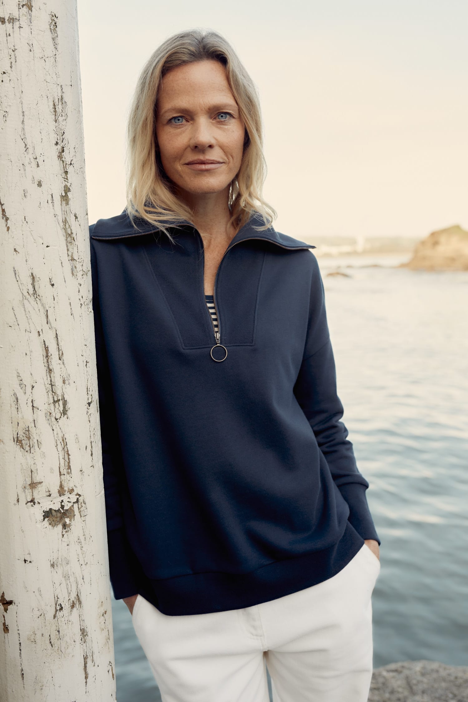 Tideline Collared Sweatshirt Half Zip Maritime Sweatshirt Seasalt Cornwall