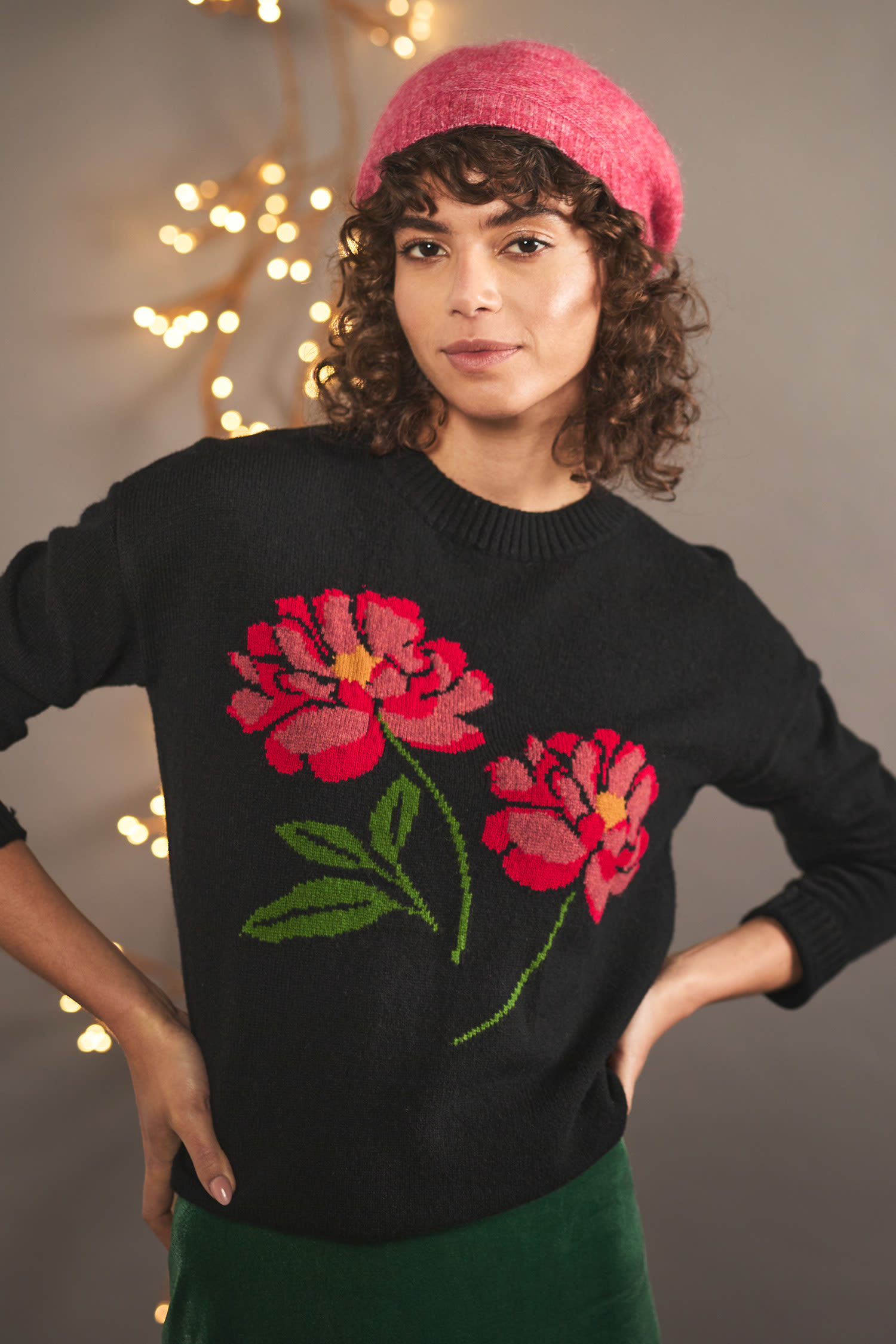 Derowen Intarsia Knit Statement Floral Jumper Seasalt Cornwall